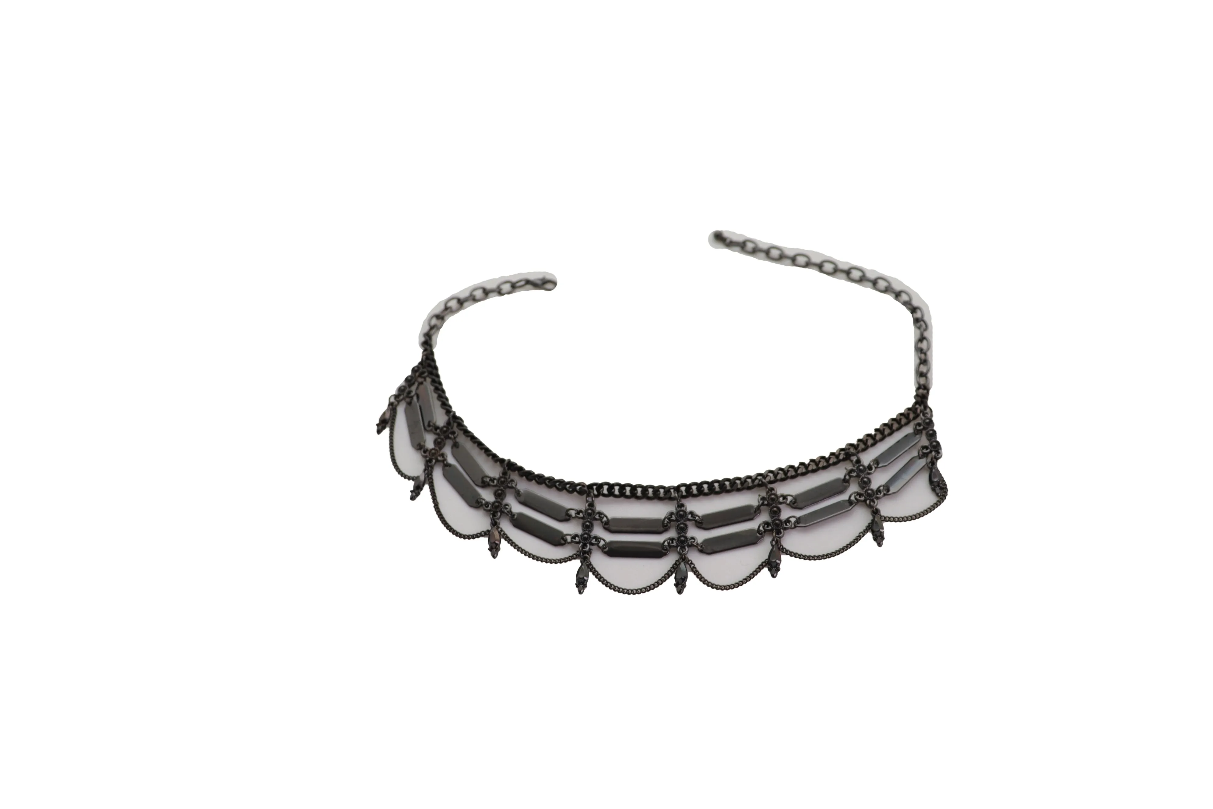 Women Black Color Metal Chain Western Boot Bracelet Web Net Charm Shoe Anklet