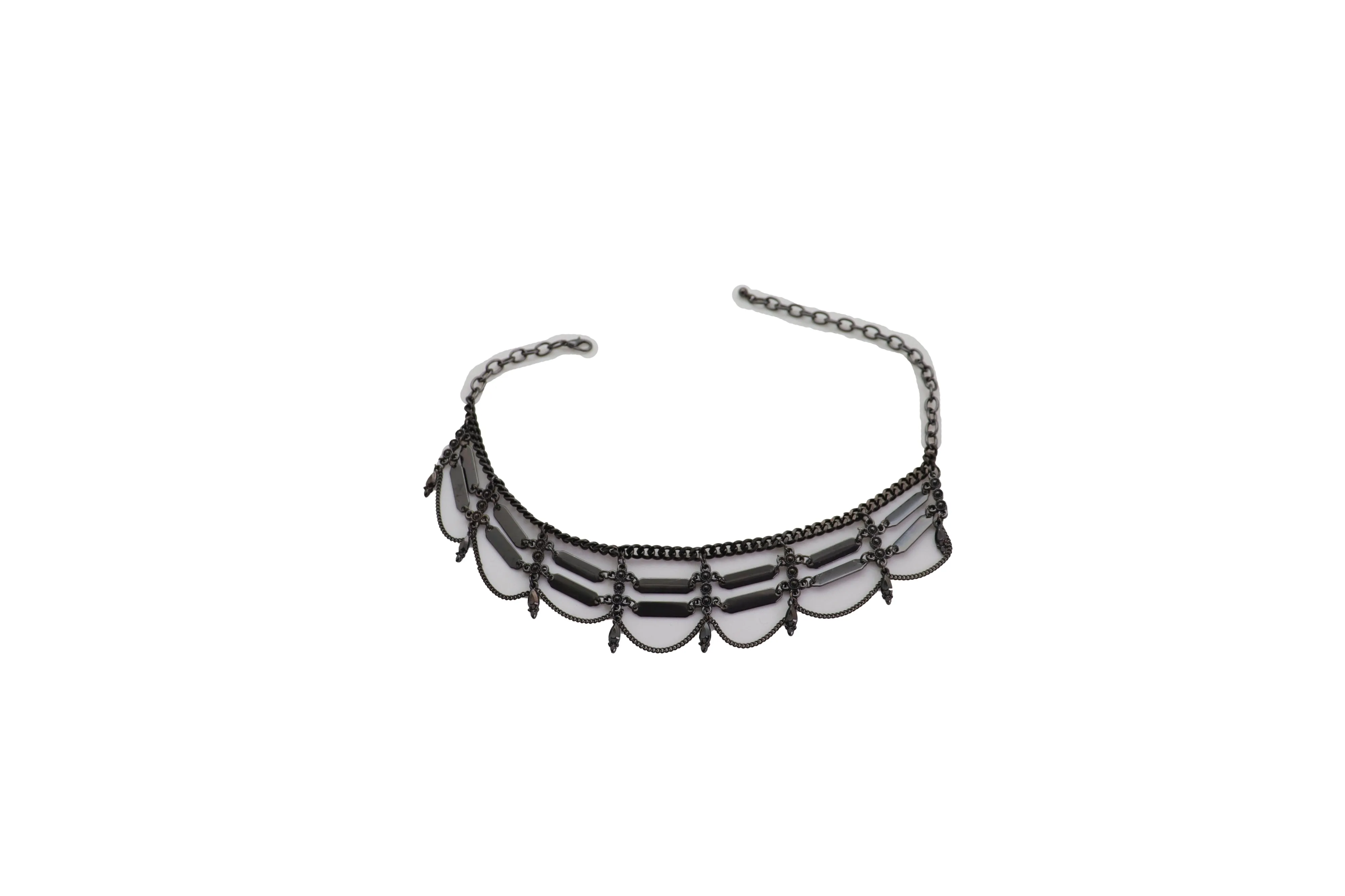 Women Black Color Metal Chain Western Boot Bracelet Web Net Charm Shoe Anklet