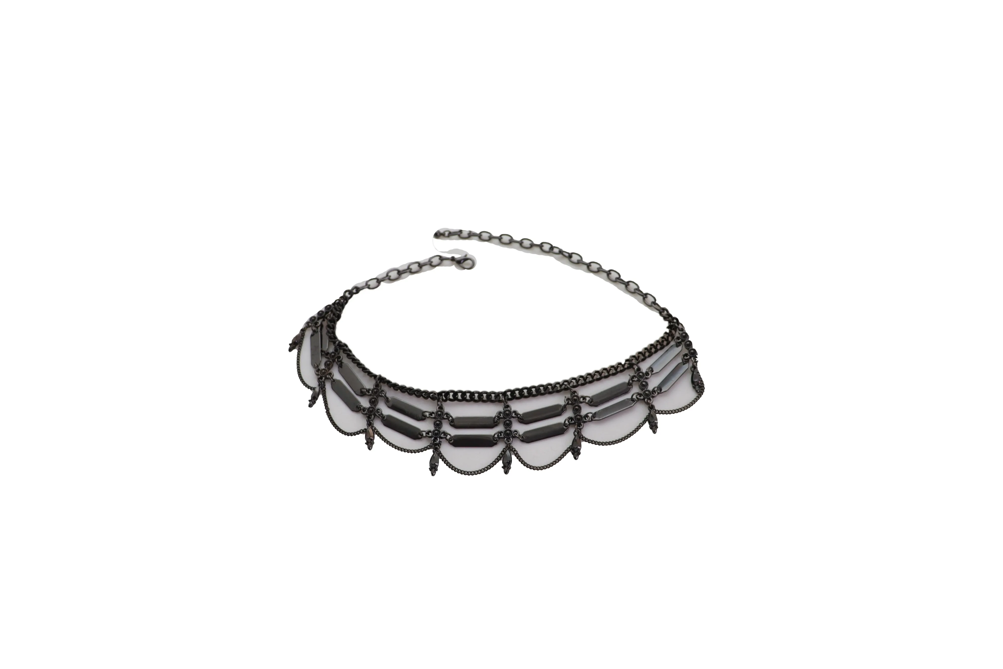 Women Black Color Metal Chain Western Boot Bracelet Web Net Charm Shoe Anklet