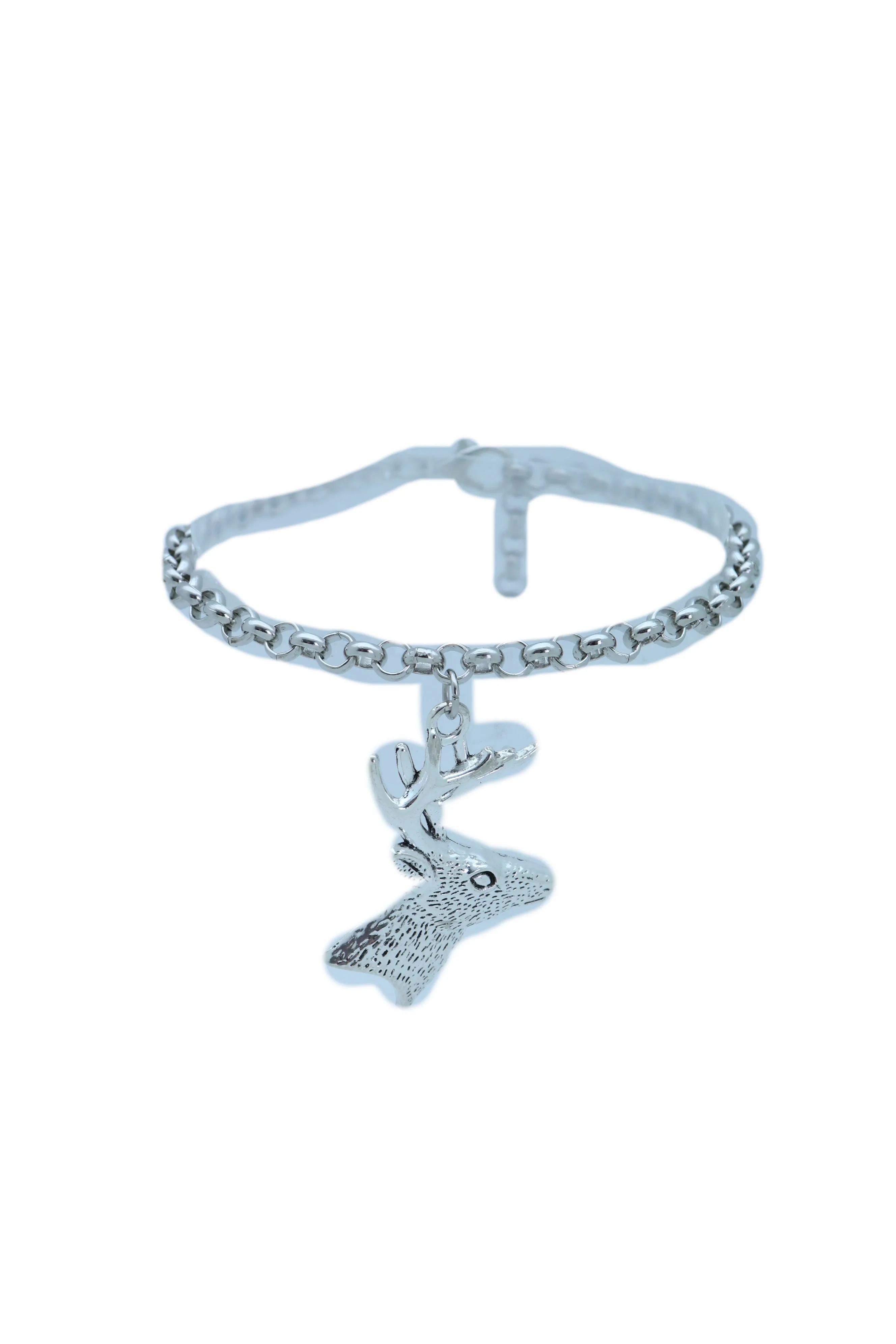Women Boot Bracelet Silver Metal Chain Anklet Shoe Reindeer Charm Deer Winter