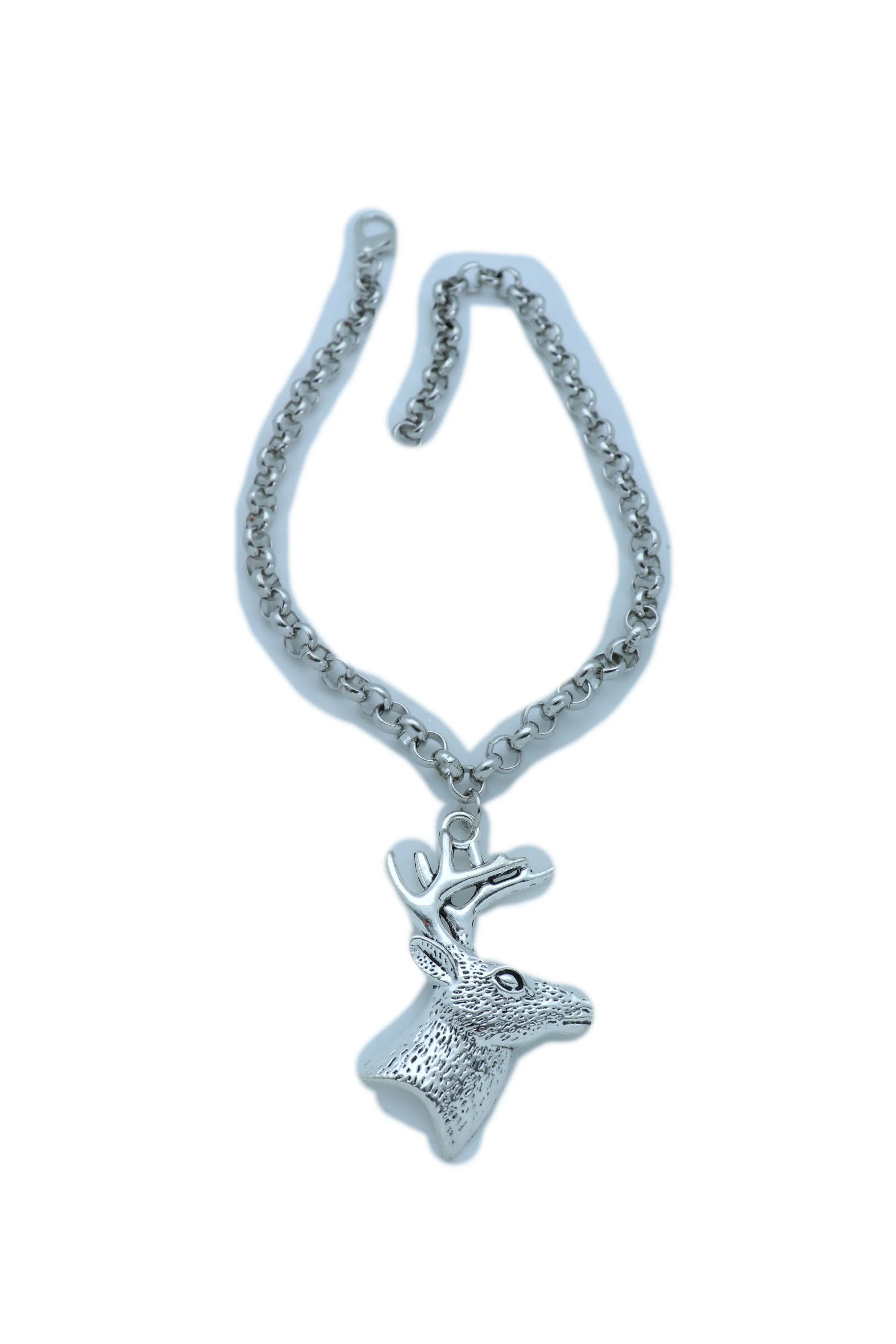 Women Boot Bracelet Silver Metal Chain Anklet Shoe Reindeer Charm Deer Winter