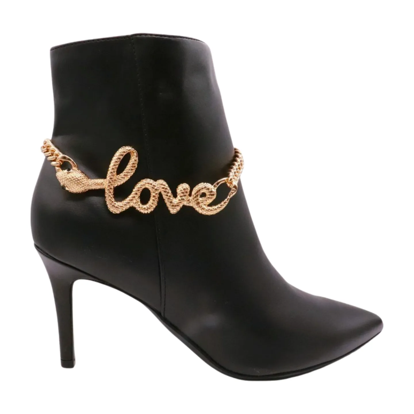 Women Gold Metal Boot Chain Bracelet Shoe LOVE Snake Charm
