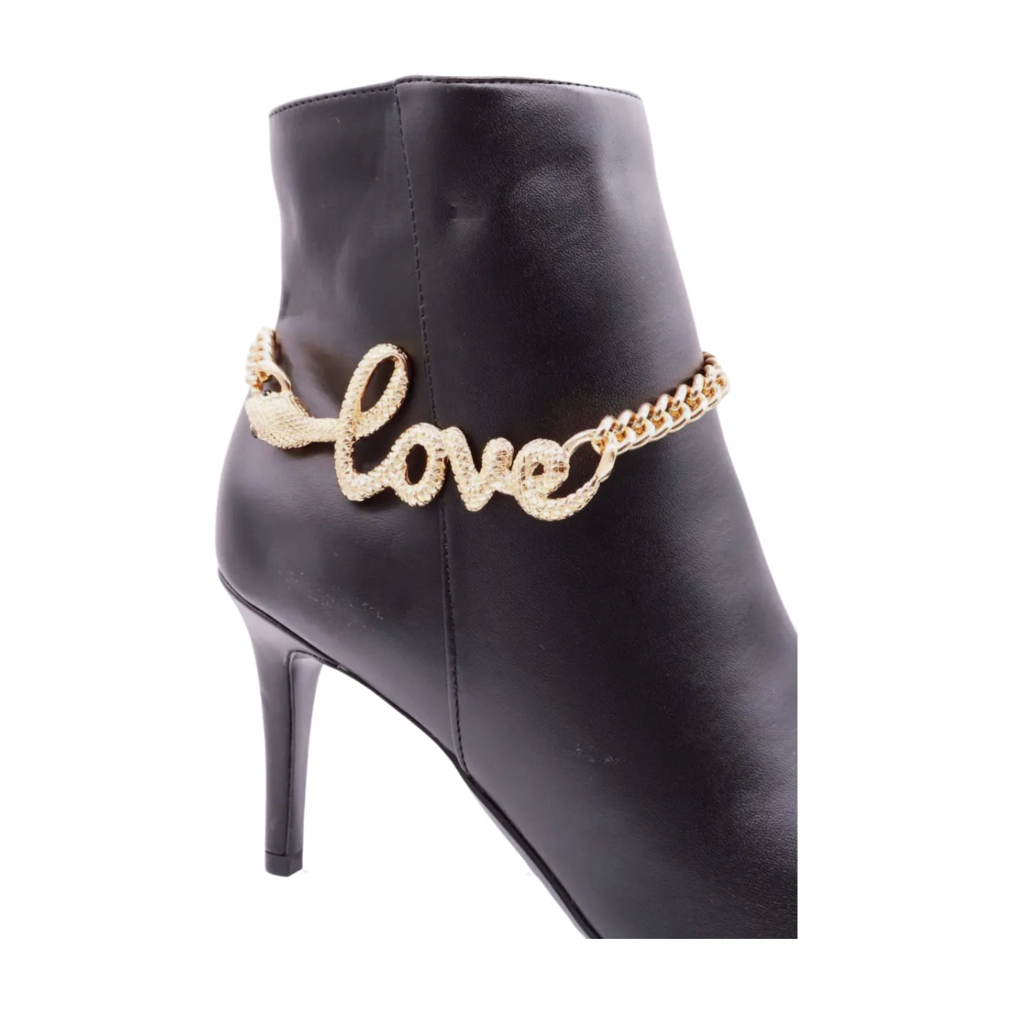 Women Gold Metal Boot Chain Bracelet Shoe LOVE Snake Charm