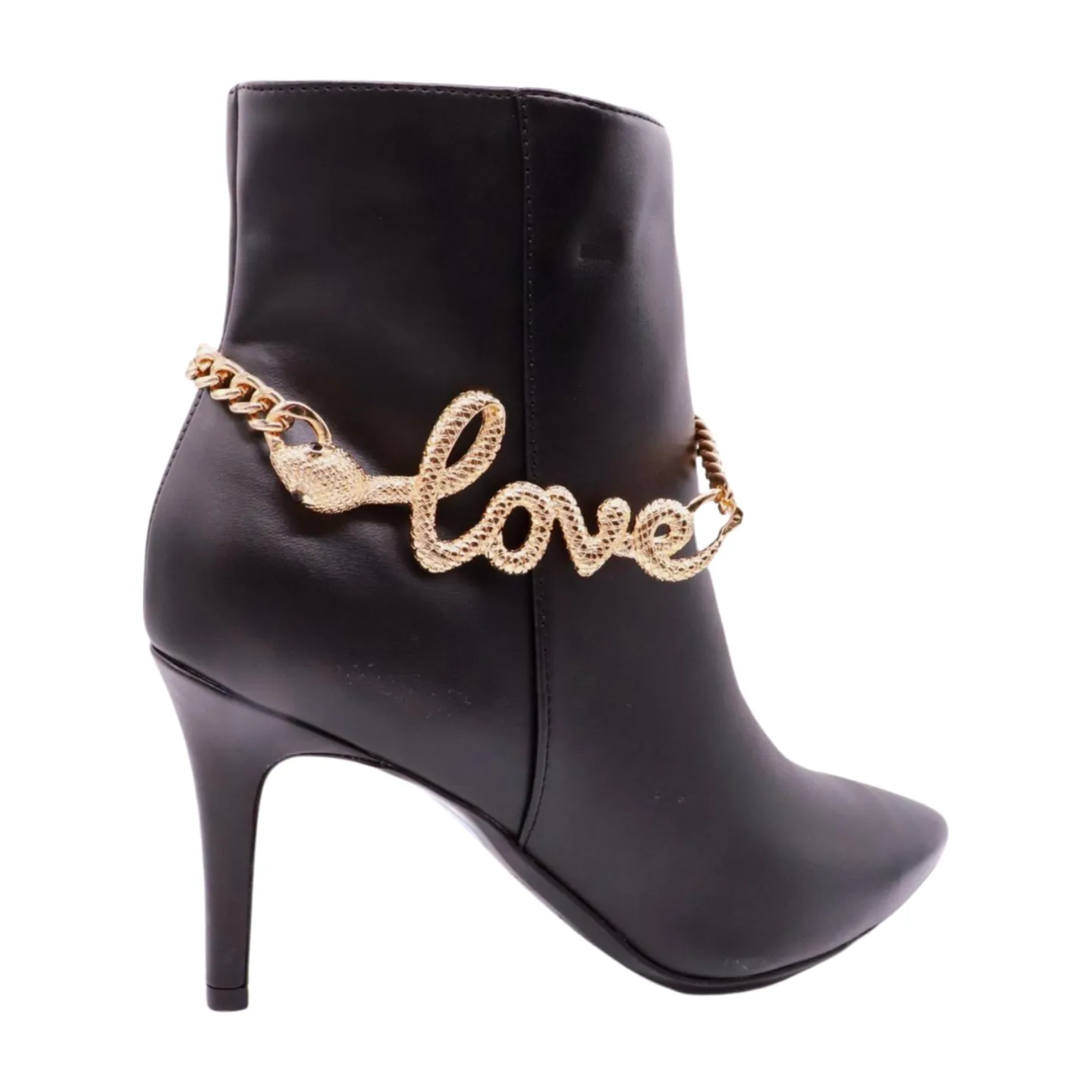 Women Gold Metal Boot Chain Bracelet Shoe LOVE Snake Charm