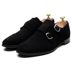 Women's 'Emily' Black Suede Double Monk Strap UK 6.5 D