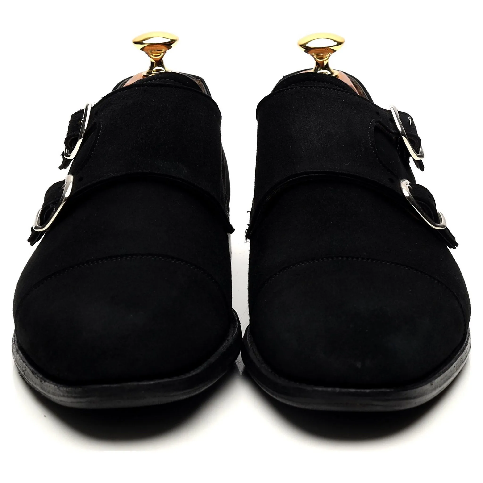 Women's 'Emily' Black Suede Double Monk Strap UK 6.5 D