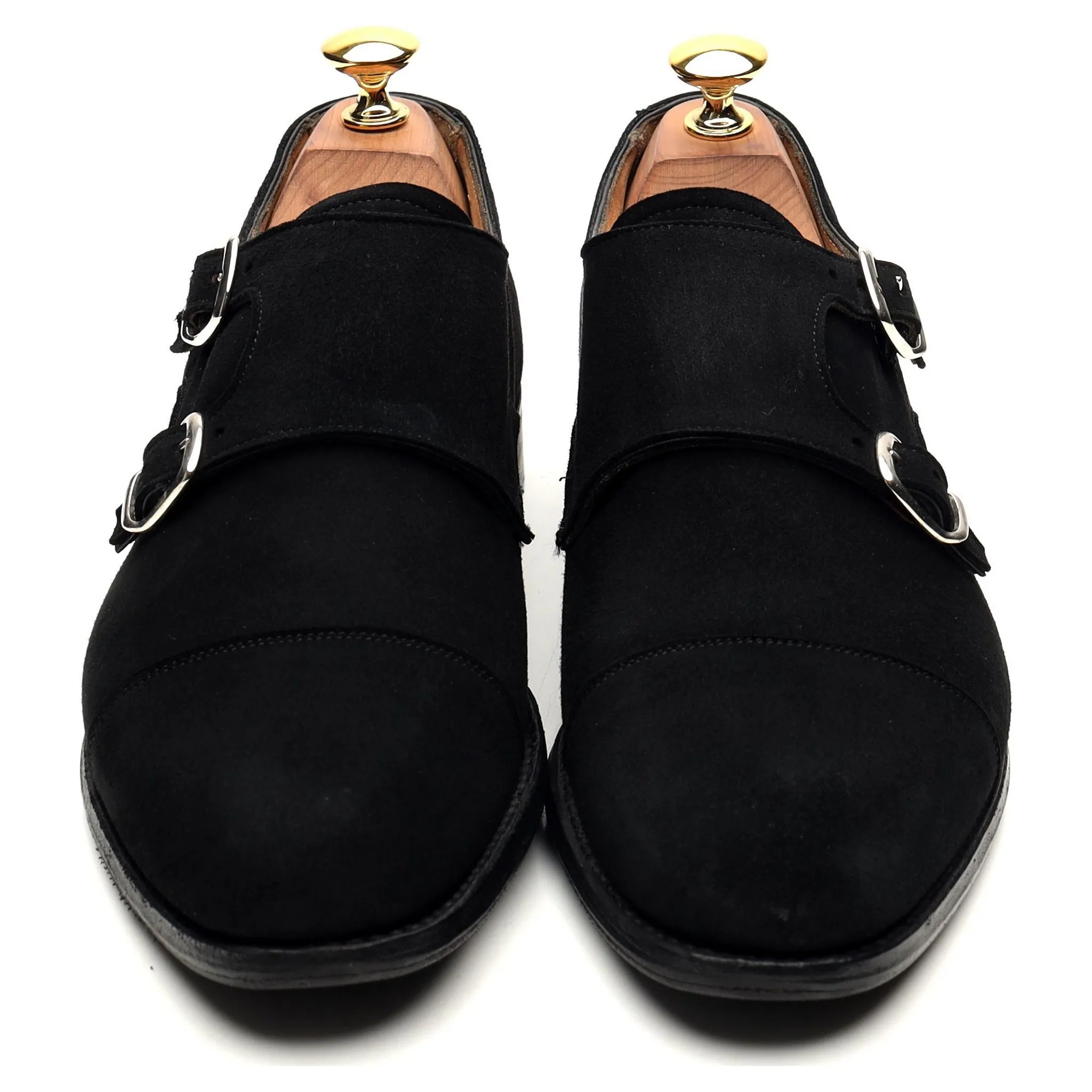 Women's 'Emily' Black Suede Double Monk Strap UK 6.5 D