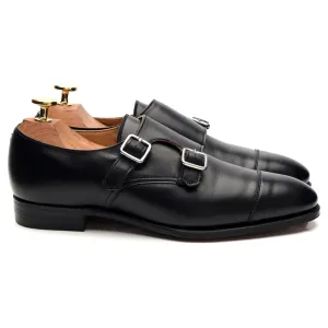 Women's 'Ruby' Black Leather Double Monk Strap UK 4.5 C
