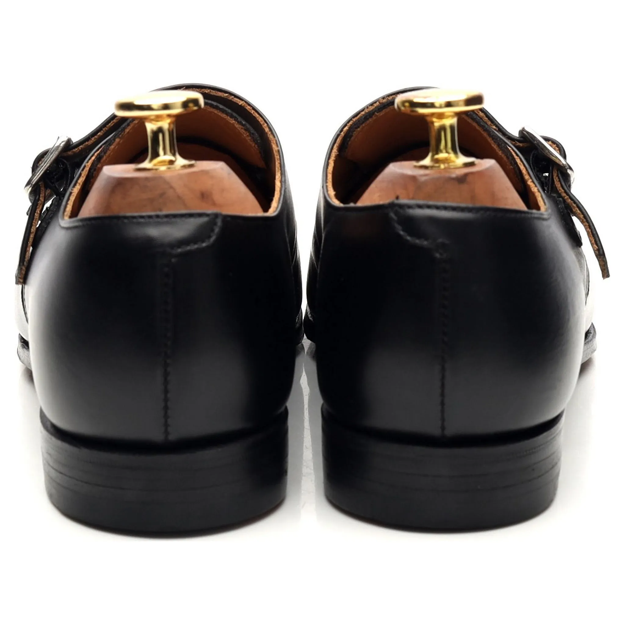 Women's 'Ruby' Black Leather Double Monk Strap UK 4.5 C