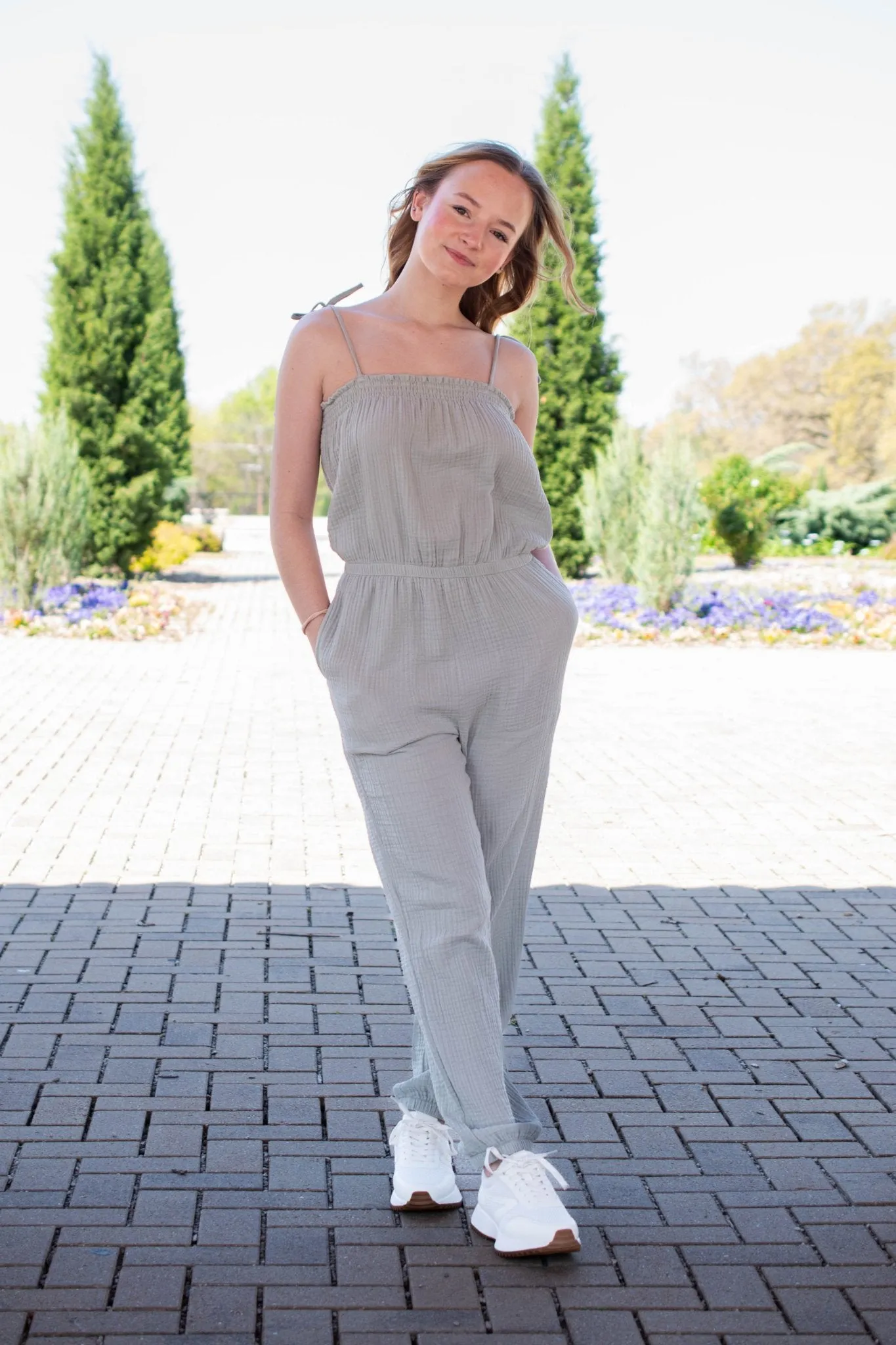 Z Supply: Kiara Gauze Jumpsuit in Pale Jade