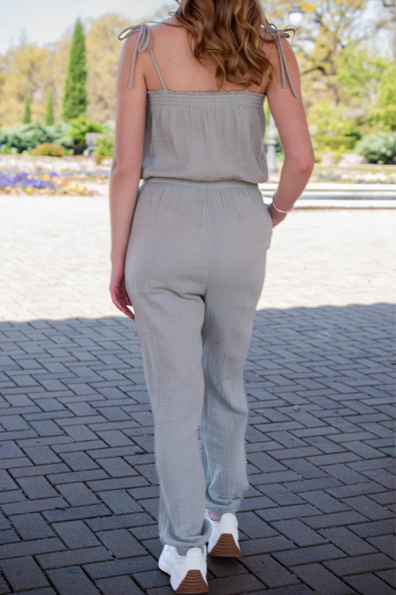 Z Supply: Kiara Gauze Jumpsuit in Pale Jade