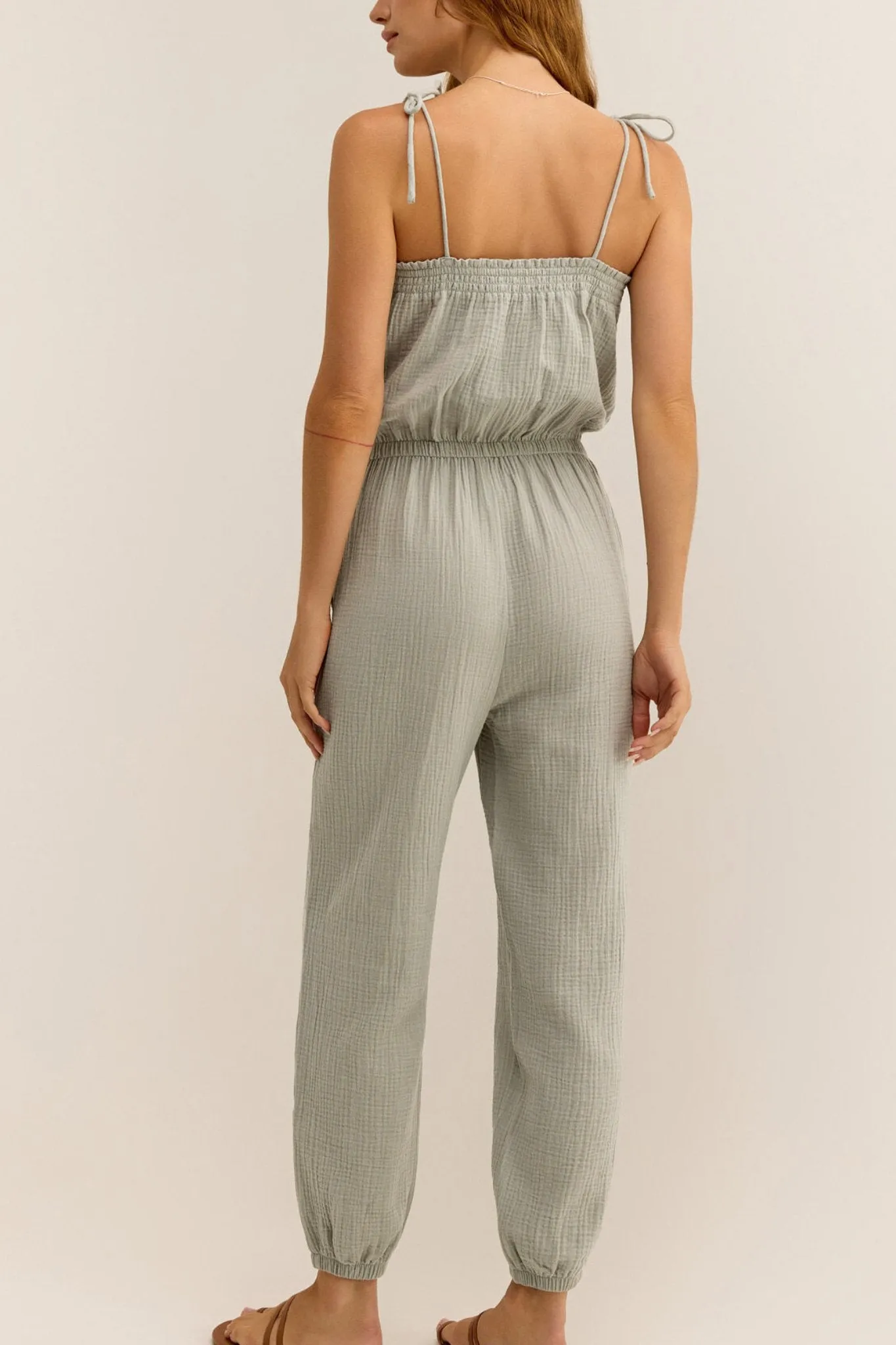 Z Supply: Kiara Gauze Jumpsuit in Pale Jade