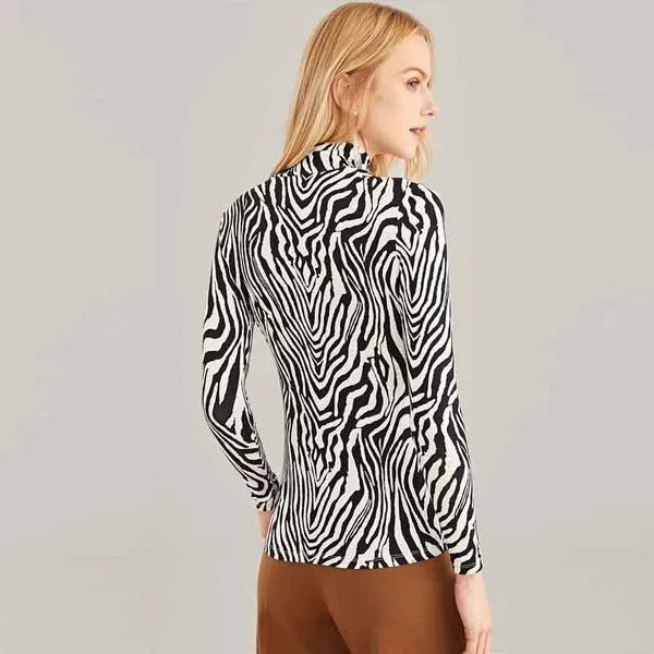 Zebra Stand Collar Shirt